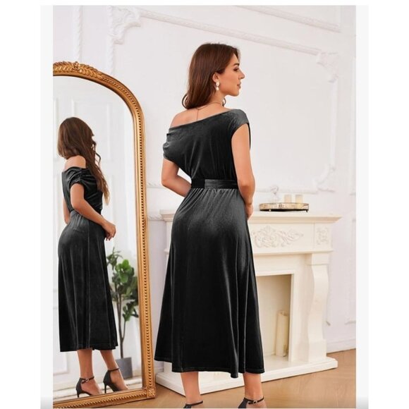 Grace Karin Womens One Shoulder Wrap Satin Cocktail Party Dress Size Large Sexy - Picture 2 of 12